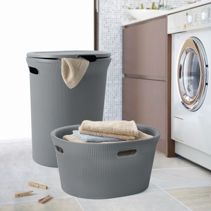 Laundry Hamper 40L Baobab Anthracite Grey
