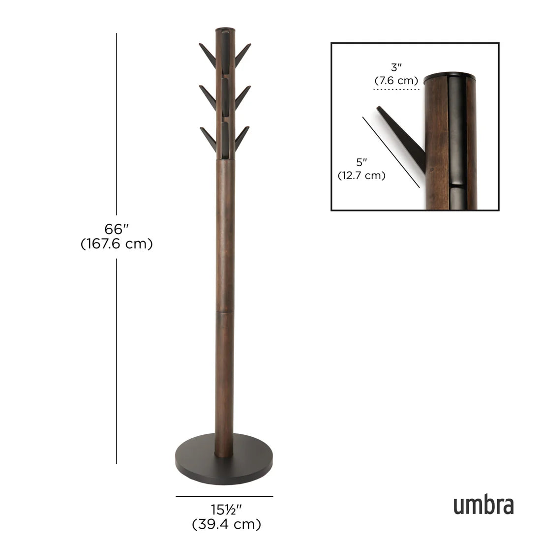 Flapper Coat Rack - Blk/Wal