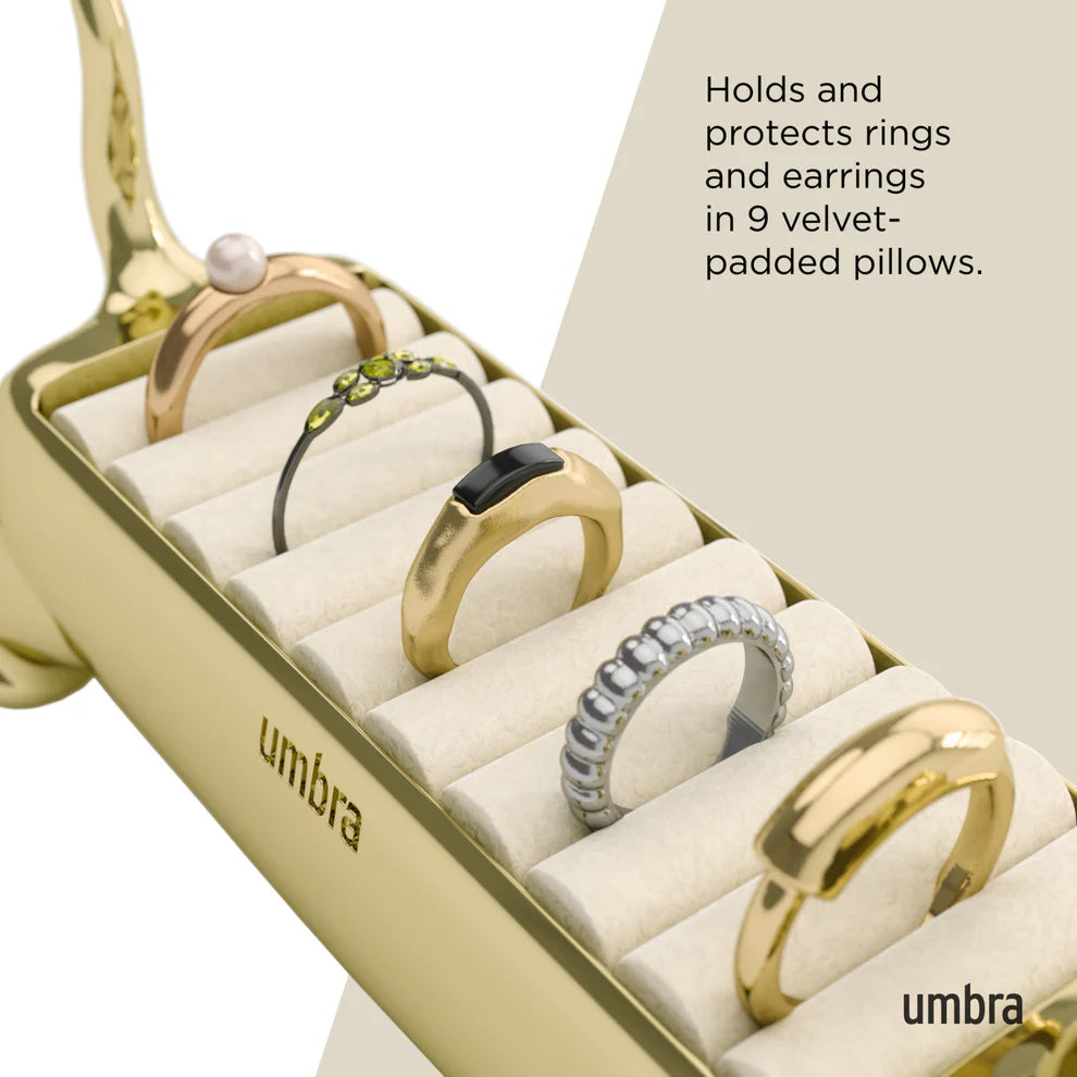 Ali Cat Ring Holder Brass - The Organised Store