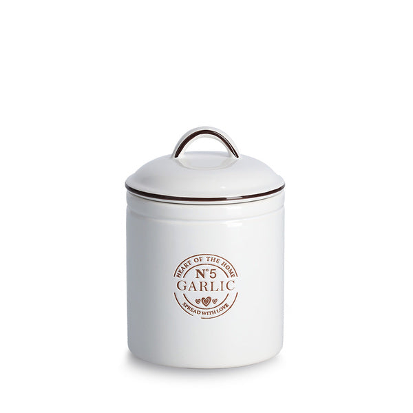 Garlic Storage Container, 880ml, Ceramics - White