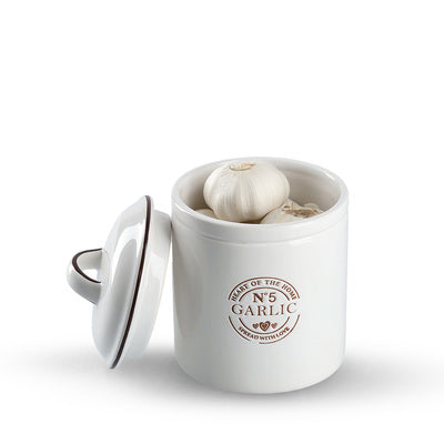 Garlic Storage Container, 880ml, Ceramics - White