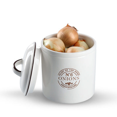 Onions Storage Container, 1620ml, Ceramics - White
