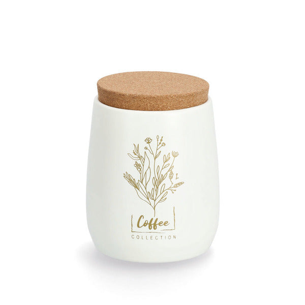 Storage Container With Cork Lid, 750ml, Metal - White - Tea/Coffee/Sugar