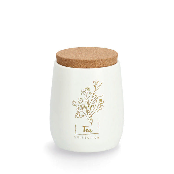 Storage Container With Cork Lid, 750ml, Metal - White - Tea/Coffee/Sugar
