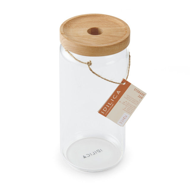 Idilica Glass Storage Jar with Beechwood Lid Range - The Organised Store
