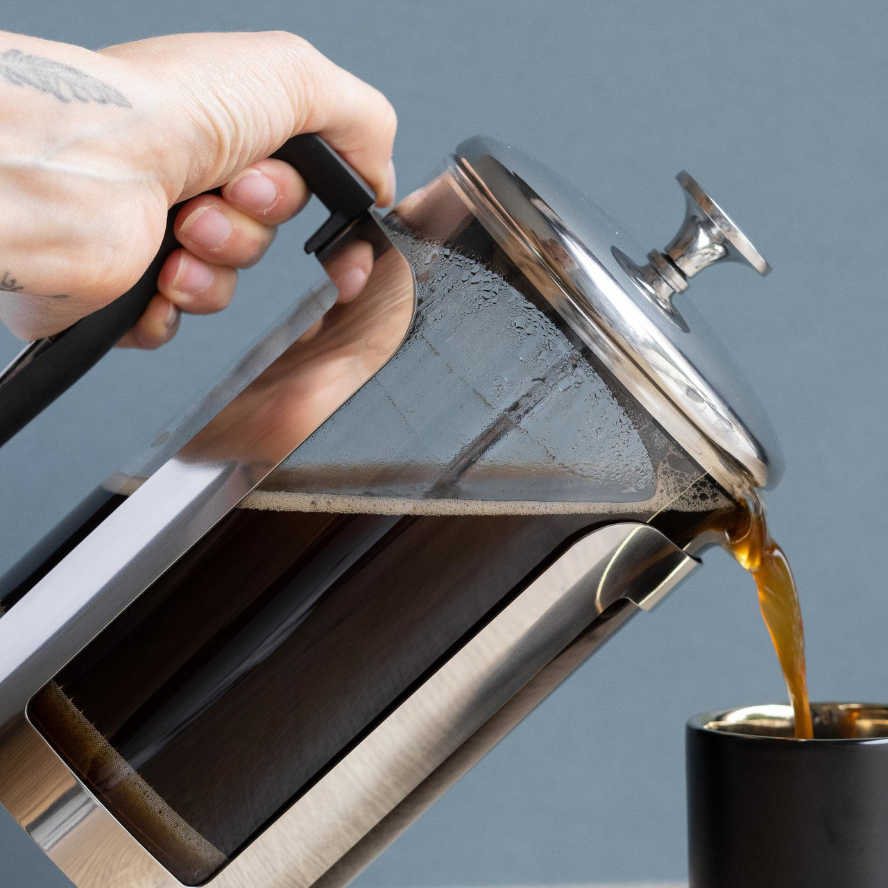 La Cafetière Roma Cafetiere, 12-Cup, Stainless Steel Finish