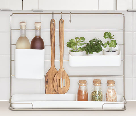 Kitchen Corner Shelf - White/Grey