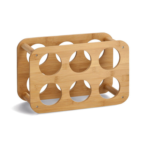Wine Rack For 6 Bottles, Rubberwood