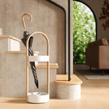 Bellwood Umbrella Stand-White & Natural