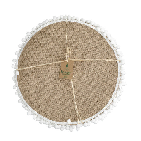 Creative Tops Hessian Placemats, Set of 4, White Mandala Design