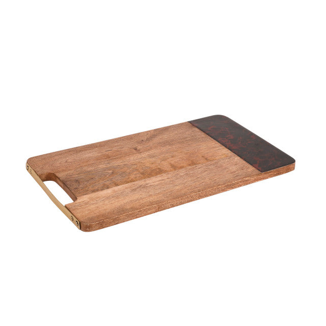 Artesà Rectangular Serving Board with Tortoise Shell Resin Edge
