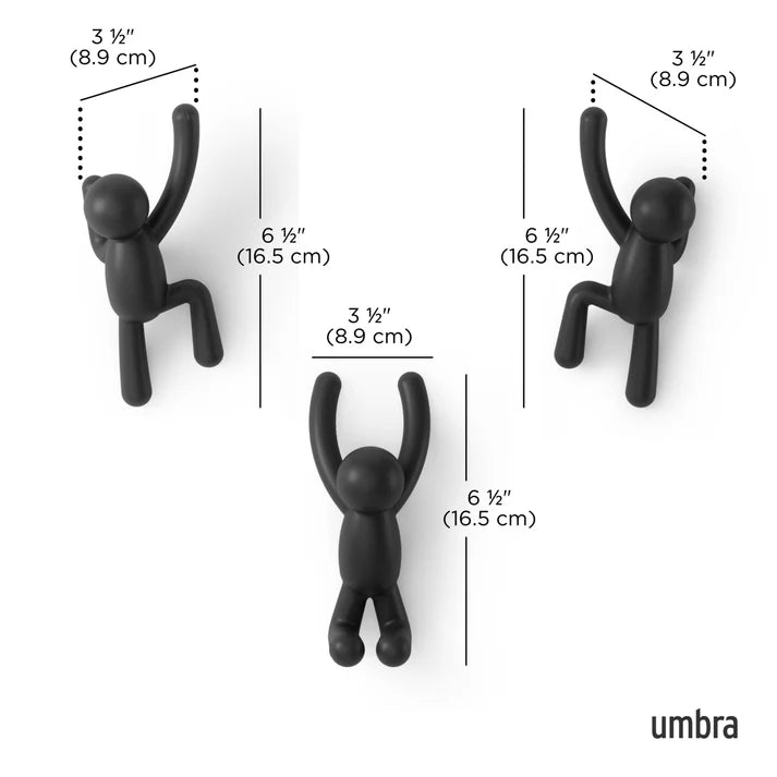 Buddy Wall Hooks -Set of 3 - The Organised Store