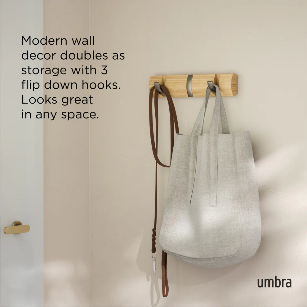 Flip 3 Wall Hook- Natural - The Organised Store