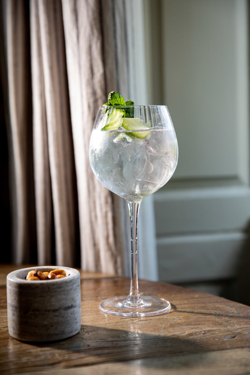 BarCraft Set of 2 Ridged Balloon Glasses