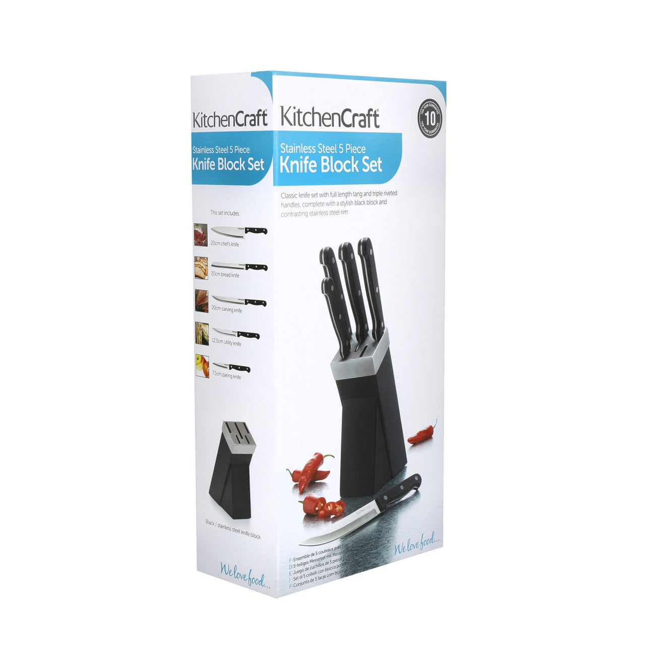 KitchenCraft 5 Piece Knife Set and Block
