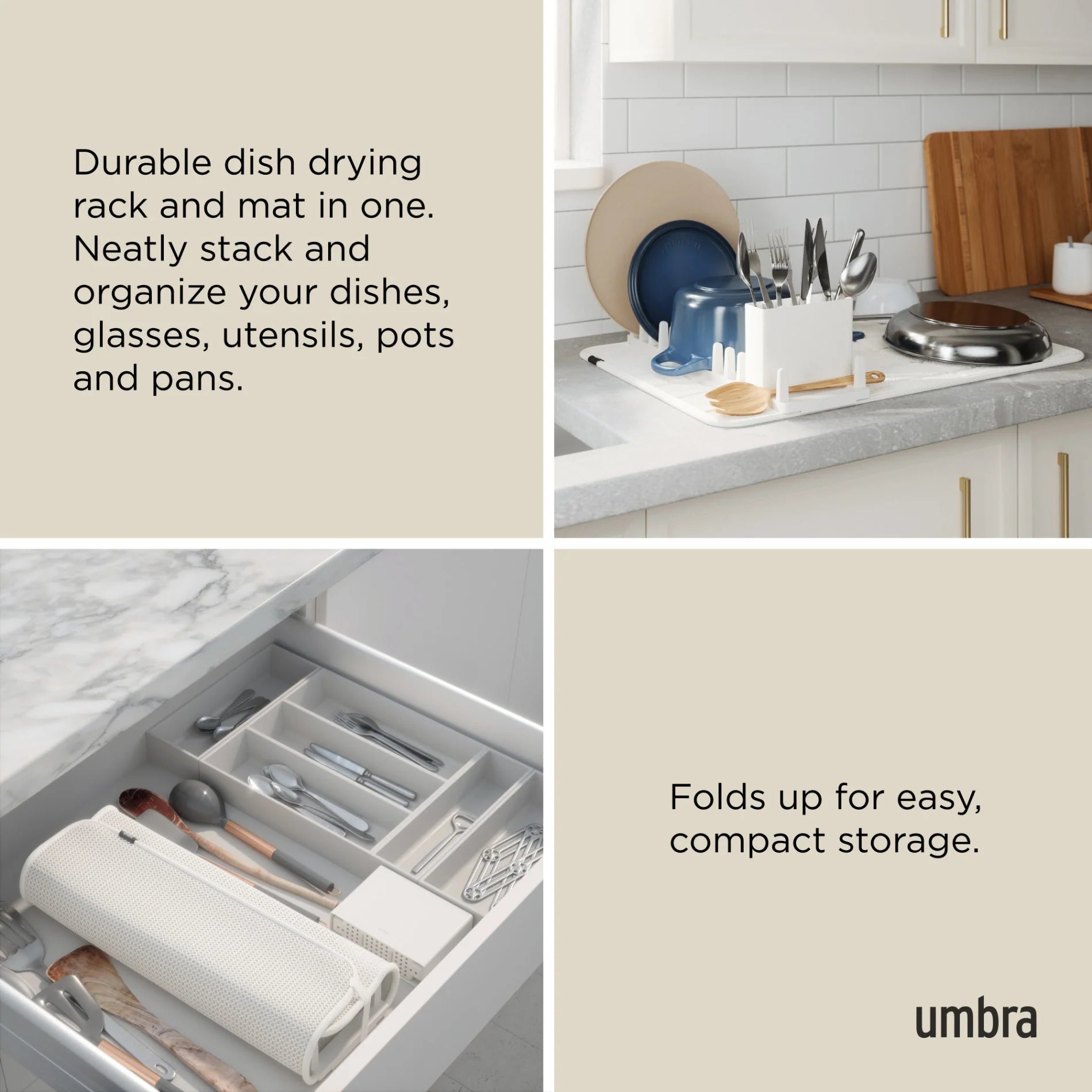 UDry Ultra Drying Rack with Mat - Sand or Black - The Organised Store