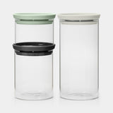 Stackable Glass Jars- Set of 3