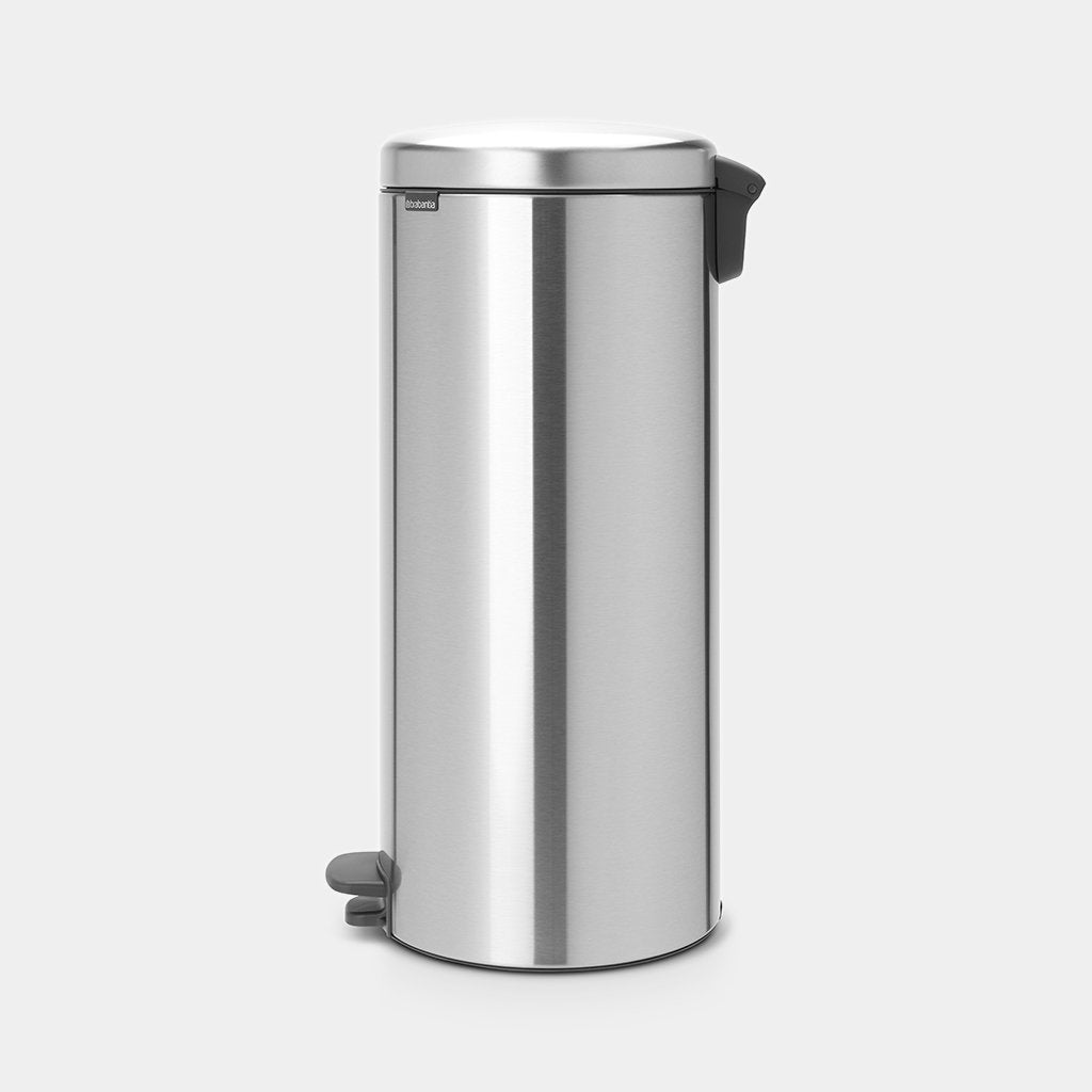 Pedal Bin 30L Matt Steel or Brilliant Steel - The Organised Store