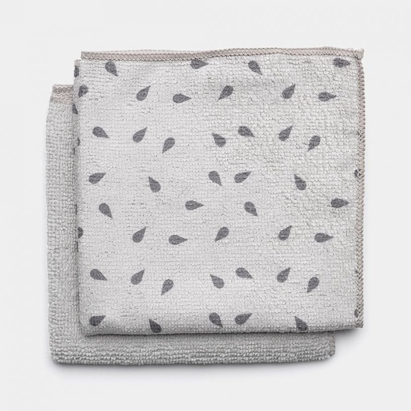 Microfibre Dish Cloths -Set of 2 - Mint & Grey - The Organised Store