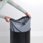 Brabantia Laundry Bin 60L, Cork Lid Black - The Organised Store