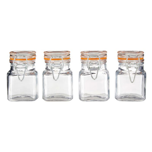 Luca Clip Top Lid Glass Jars Set Of 4 - The Organised Store