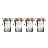 Luca Round Glass Clip Top Jars Set Of 4
