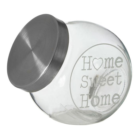 Olivia Glass Storage Jar With Metal Lid – 700Ml - The Organised Store