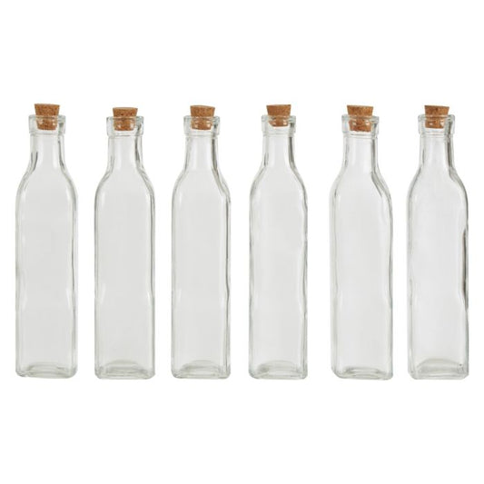 Tromso 6 Piece Glass Bottles- Large-250ml - The Organised Store