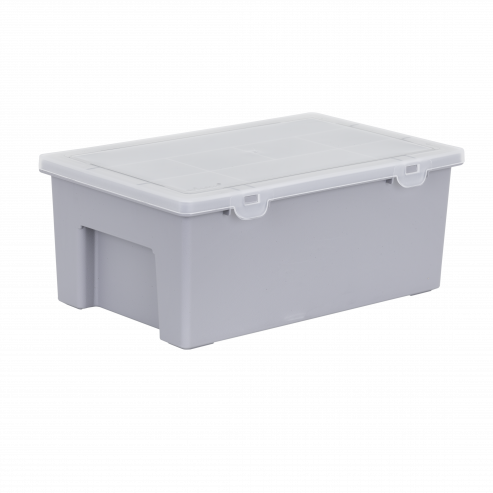 Organiser 5.04.01 38cm Box -19 Divisions 2 Trays -Grey - The Organised Store