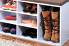Shoe Storage Bench White Brown Cushion - The Organised Store