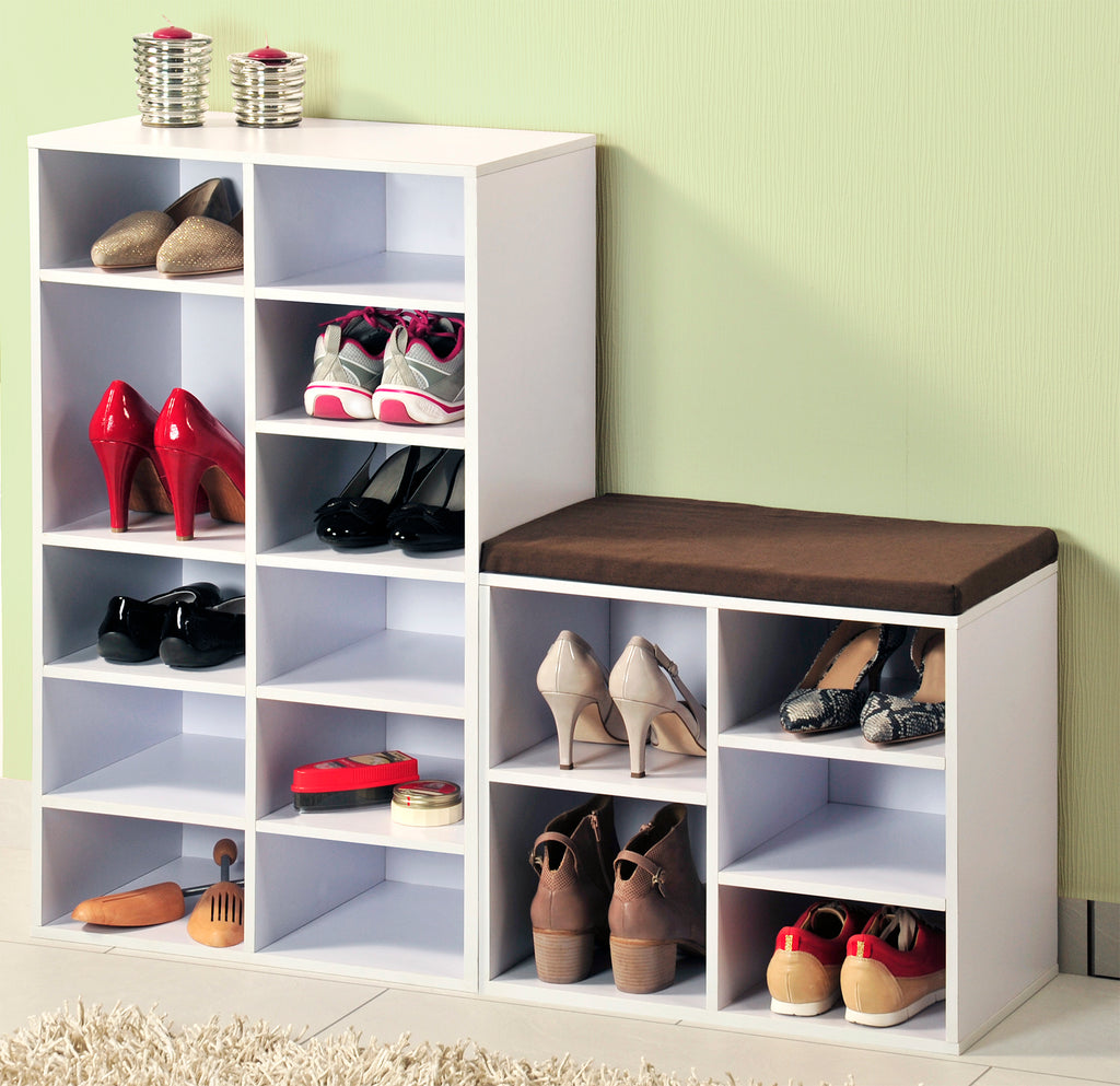 Shoe Shelving Cubbies 12 Pr White - The Organised Store