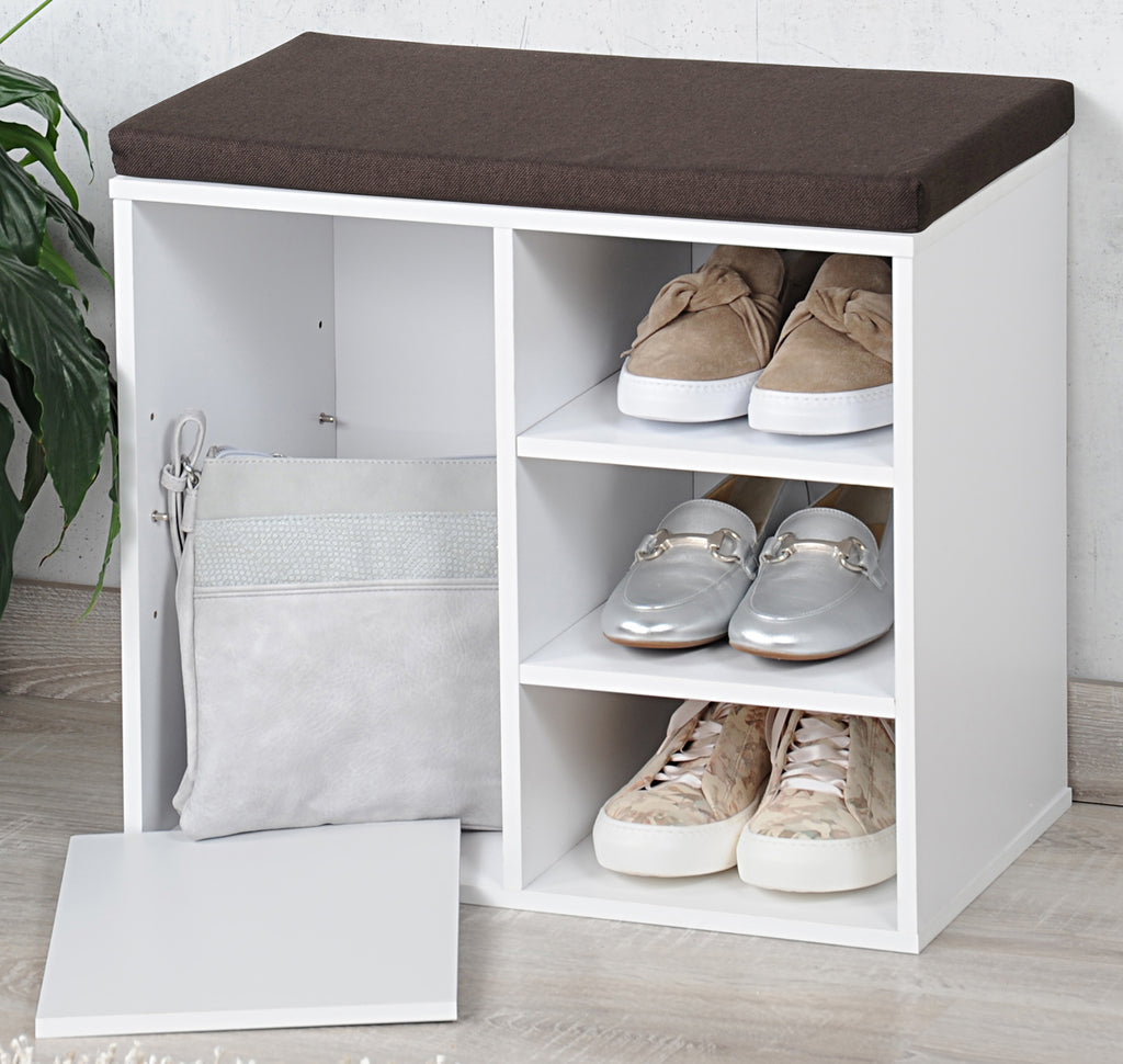 Small Shoe Cupboard - White/Brown