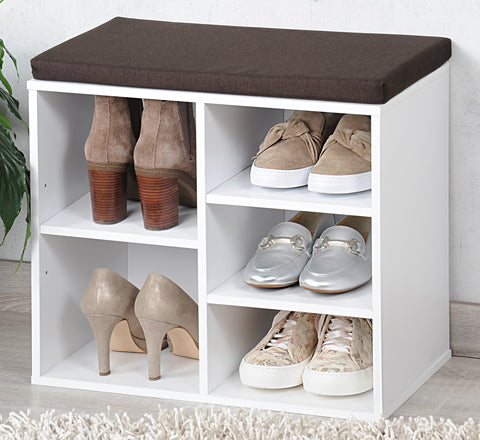 Shoe Cabinet & Cushion White