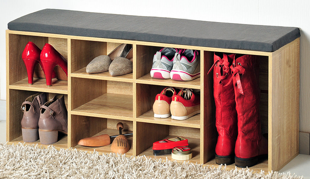 Shoe storage Oak Grey Cushion - The Organised Store