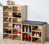 Shoe Shelving Cubbies 12 Pr Oak - The Organised Store