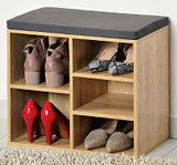 Shoe Cabinet Cushion Oak with Seat Cushion - The Organised Store