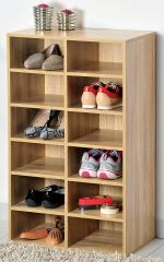 Shoe Cabinet With Seat Cushion Light Oak/Brown