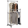 Clothes Hanging Double Rail with Wheels