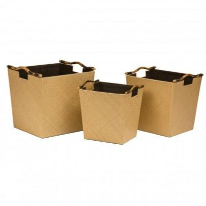 Laundry Basket - Paper And Straw - Khaki/Natural - Various Sizes