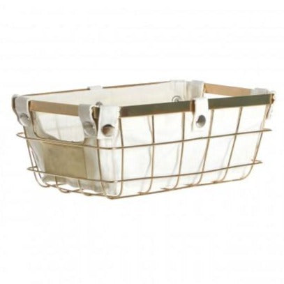 Gold Colour Wire Basket Rectangle