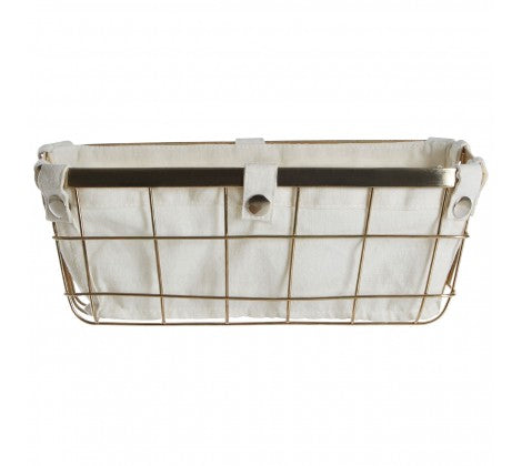 Gold Colour Wire Basket Rectangle