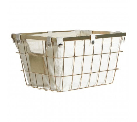 Gold Colour Wire Basket Rectangle