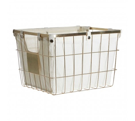 Gold Colour Wire Basket Rectangle