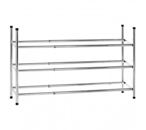 Chrome 3  Tier Extendable Shoe Rack