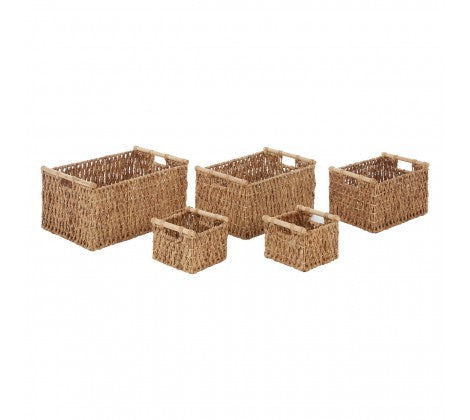 Water Hyacinth Storage Baskets Set Of 5