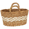 Round Seagrass Basket with White Bottom