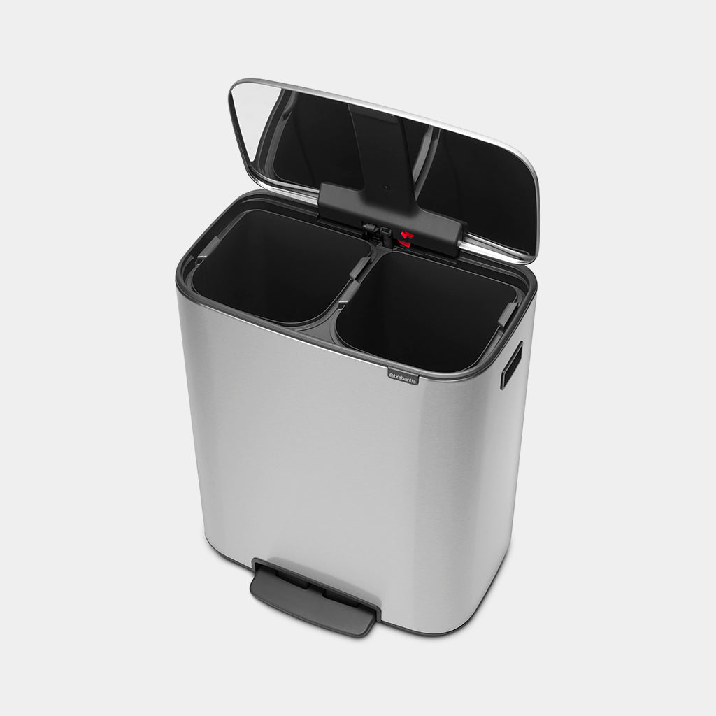 Bo Pedal Bin Recycle  2X30L (60L)- Various Colours