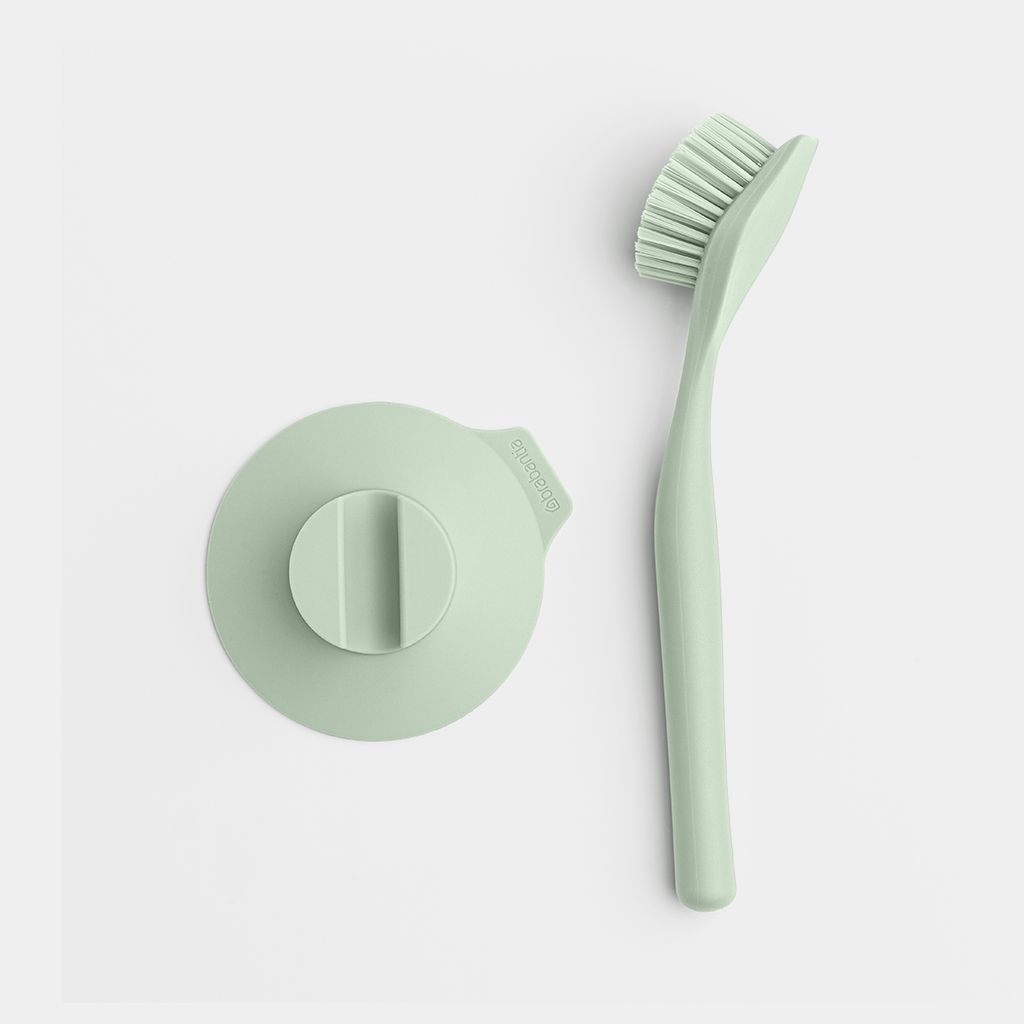 Dish Brush With Suction Cup Holder - Jade