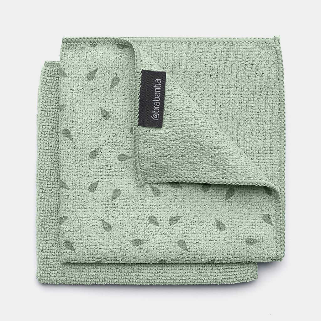 Microfibre Dish Cloths -Set of 2 - Mint & Grey - The Organised Store