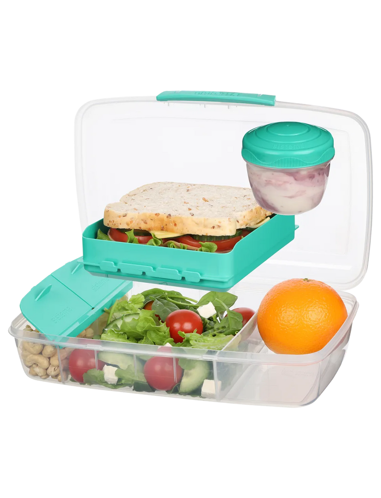 1.76L Bento Box To Go - with Yogurt Pot - Teal